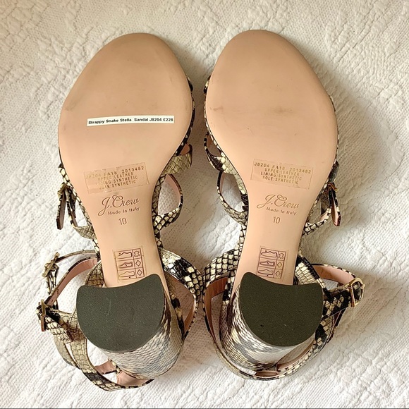 NEW J. Crew Stella Strappy Snake Sandals High Heel 10 - Picture 9 of 16
